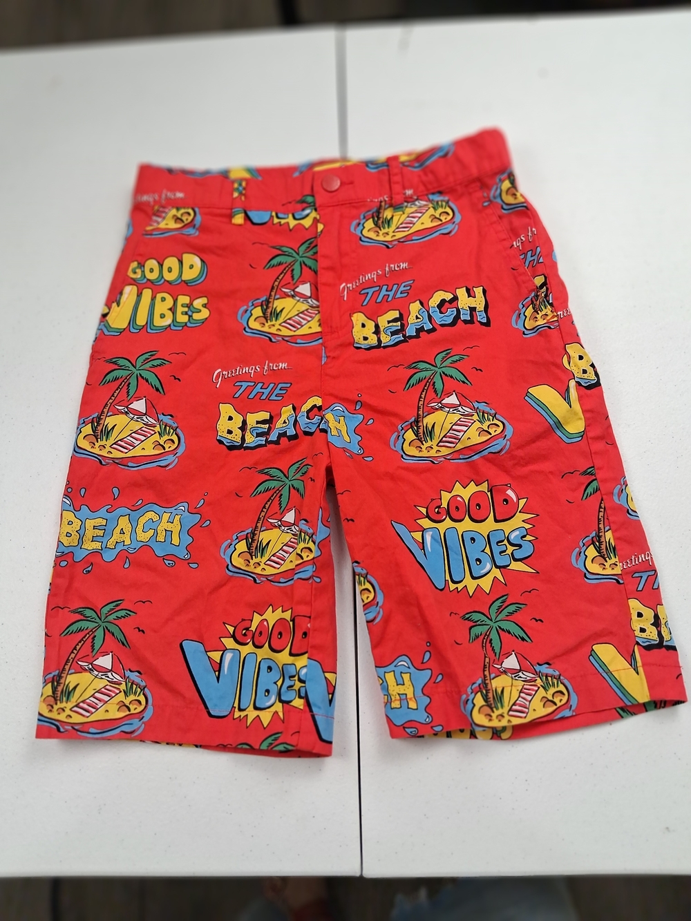 Stella McCartney Red Tropical Print Kids Shorts